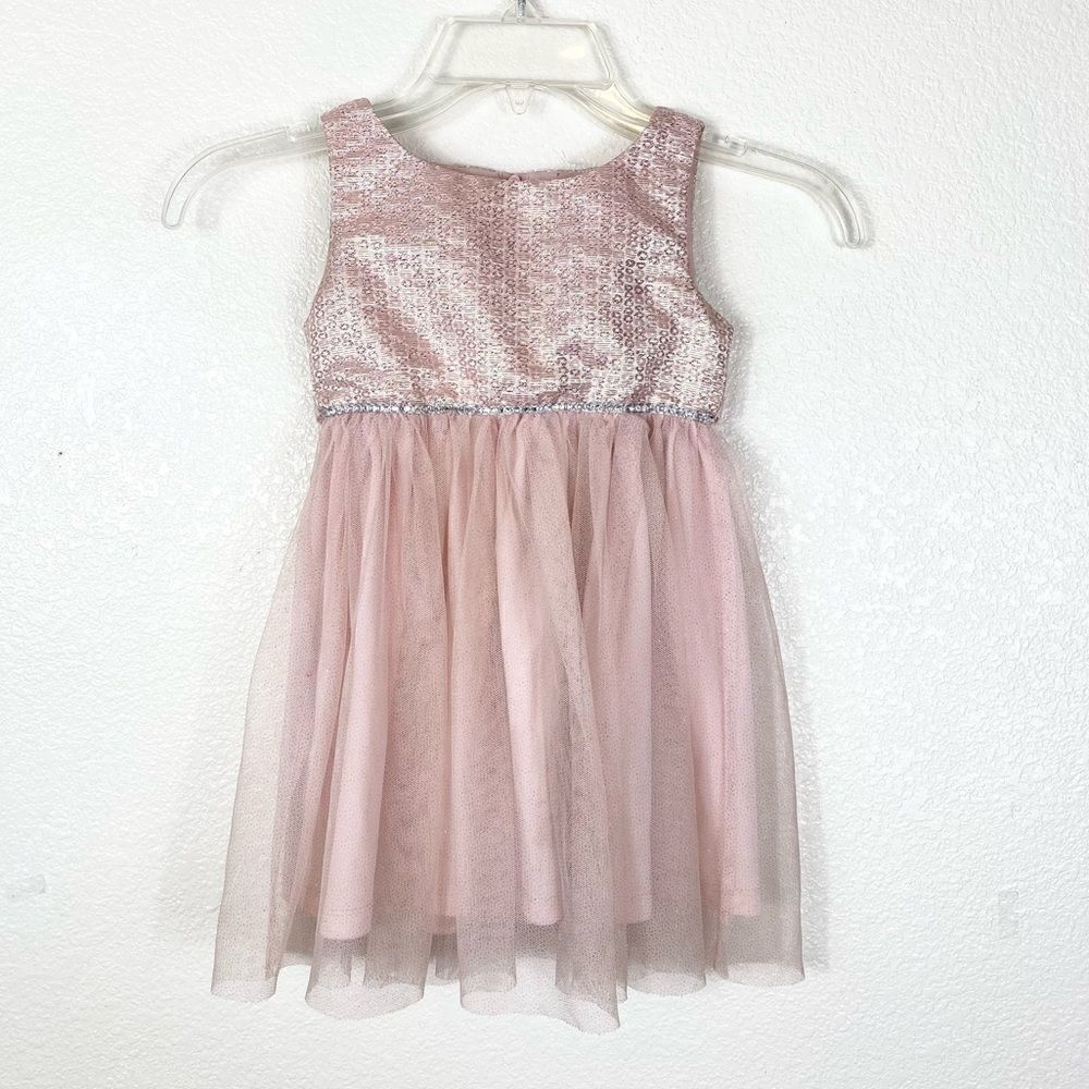 Girl’s Rare Edition Pink Metallic Formal Dress